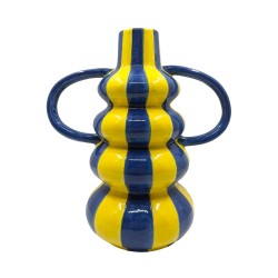Vase Pop bleu jaune 25 cm