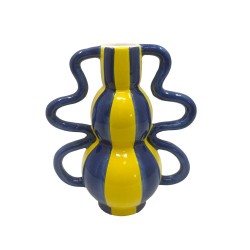 Vase Pop bleu jaune 20 cm