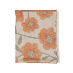 Plaid Lilou fleurs orange...