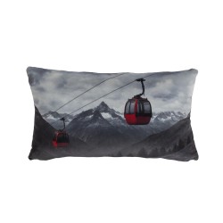 Coussin imprimé télécabine...