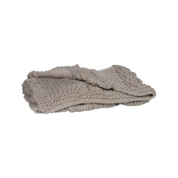 Plaid en maille tricot gris...