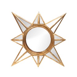 Miroir étoile doré patiné 21cm