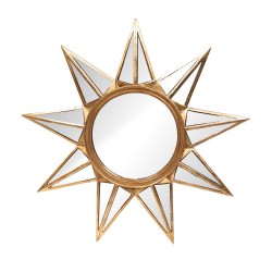 Miroir étoile doré patiné 34cm
