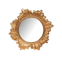 Miroir Solé en résine dorée...