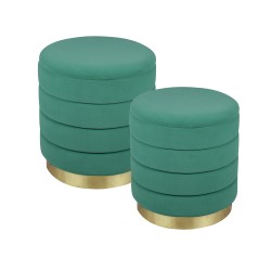 set de 2 poufs vert bibum...