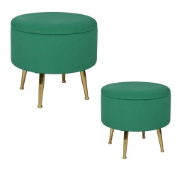 Set de 2 poufs vert sur...