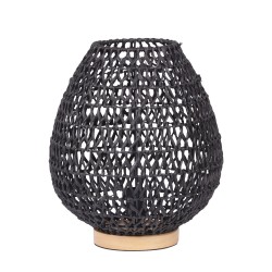 Lampe oeuf corde noire 35 cm