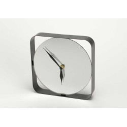 Horloge noire miroir 20x20 cm